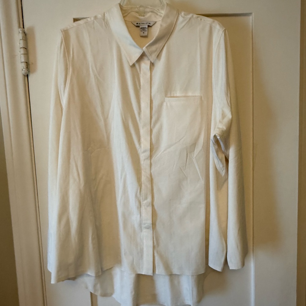 White Athleta Button-Up Shirt - Size 1X.